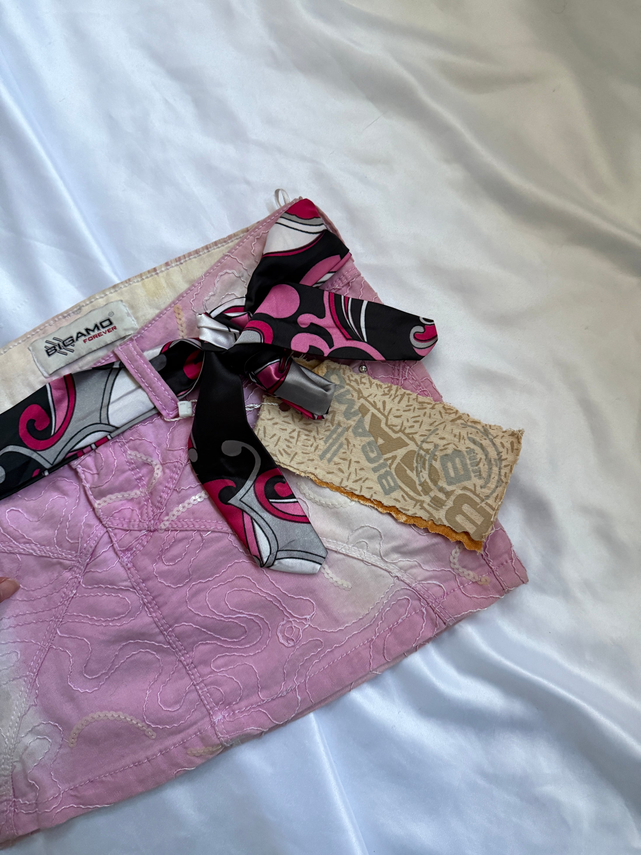 Deadstock 00's Bigamo sequin micro mini *Pink