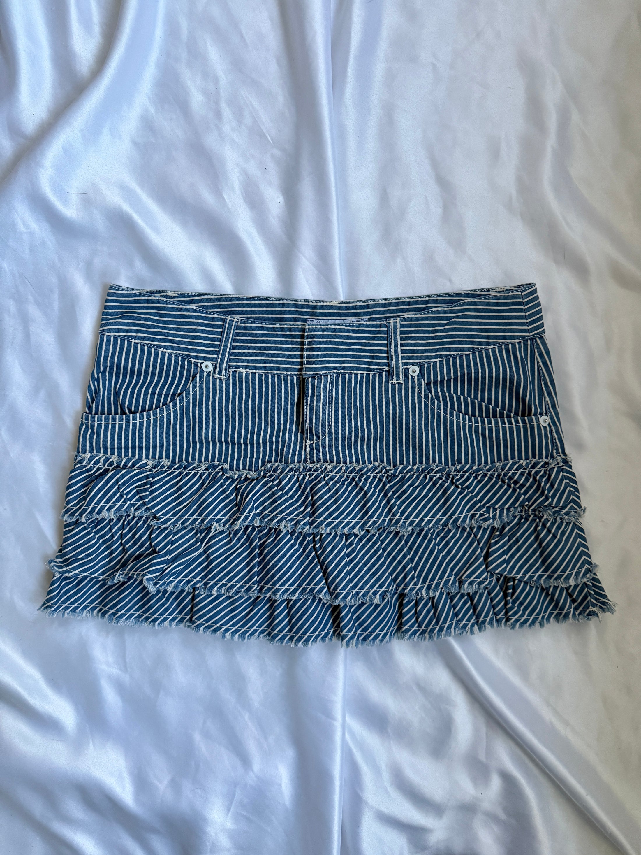 00's Zara stripe pleat mini