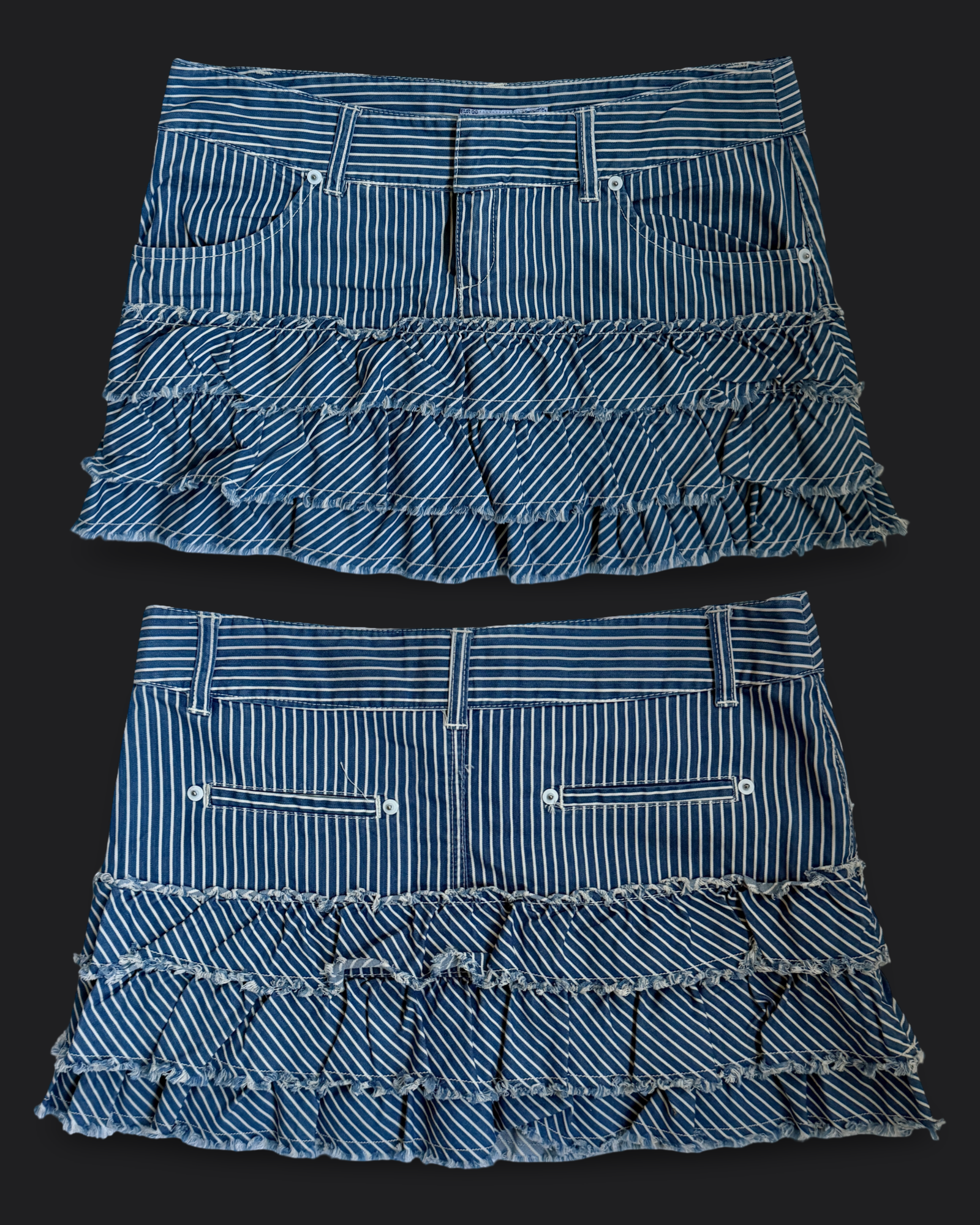 00's Zara stripe pleat mini