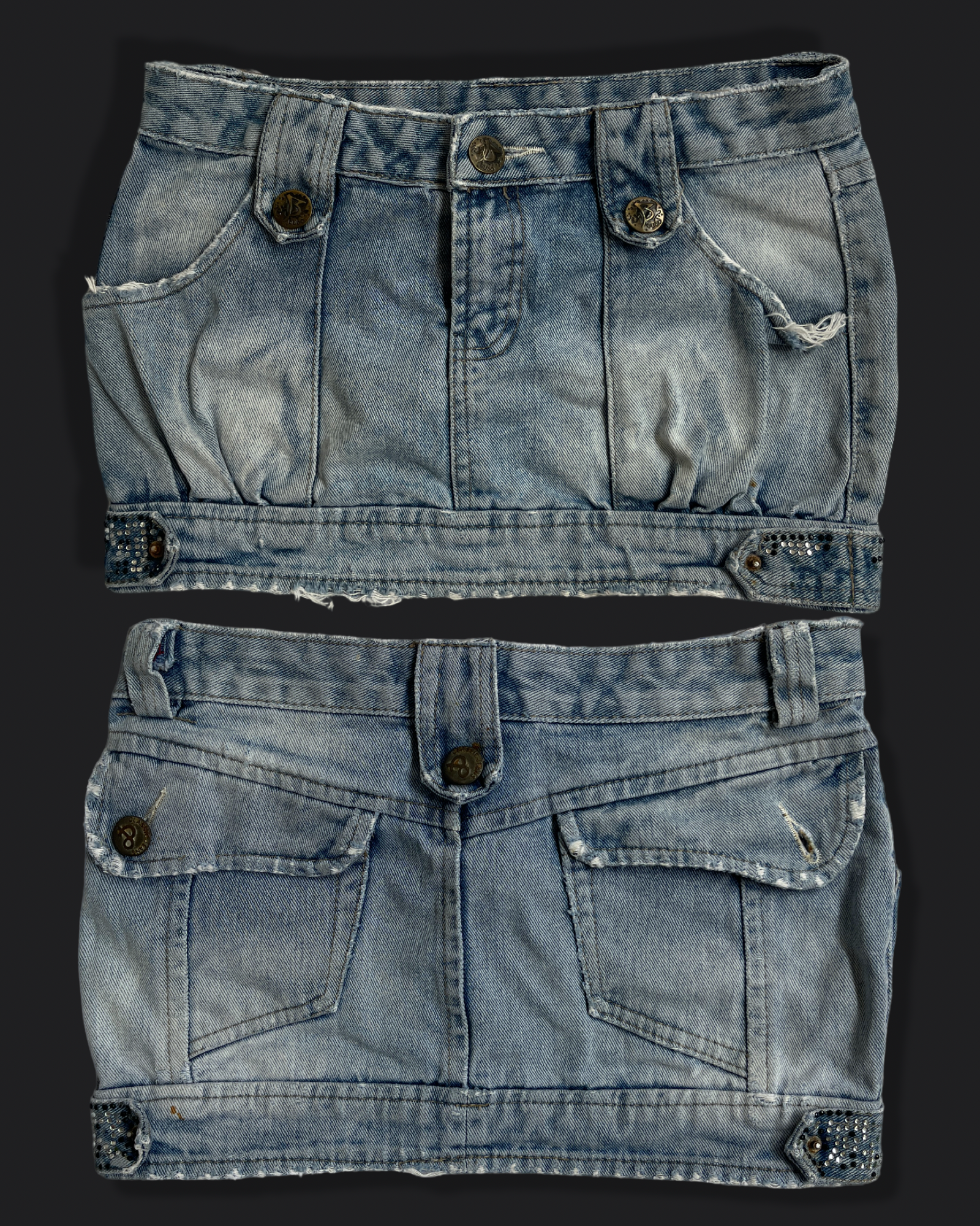 00's Lightwash denim micro mini • Size 6