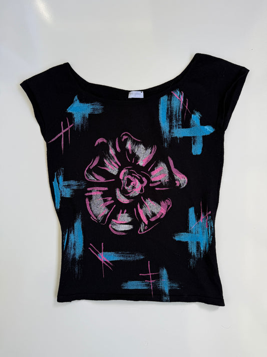 00's Ana Sousa acrylic graphic print baby tee  • Size S/M