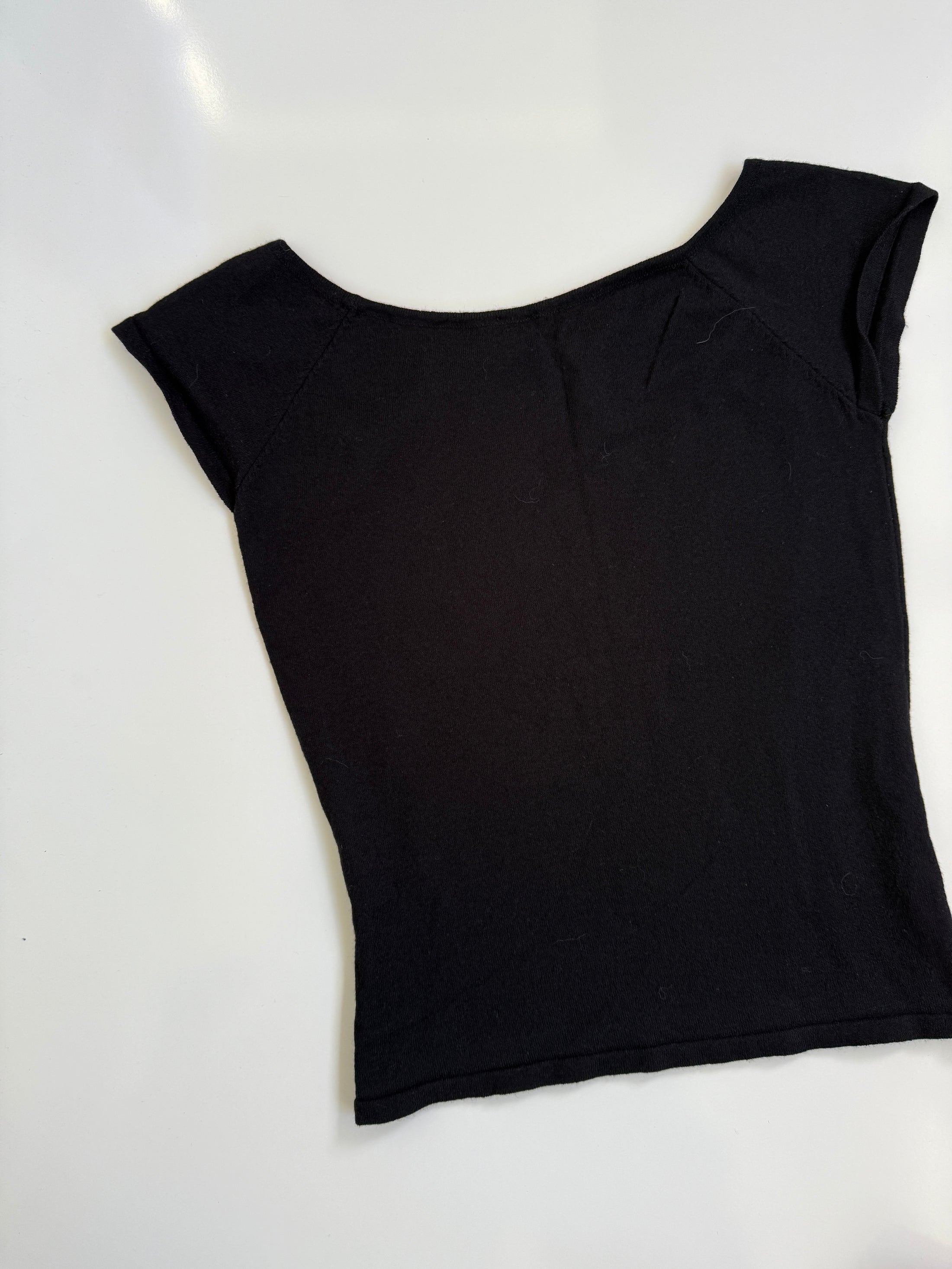 00's Ana Sousa acrylic graphic print baby tee  • Size S/M