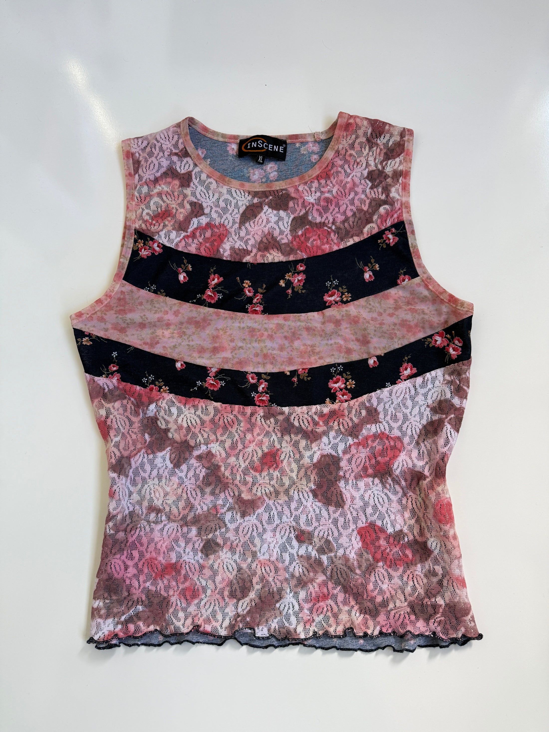 00's Inscene mesh/lace tank  • Size L/XL