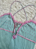 Load image into Gallery viewer, 00's MNG pale turquoise knit cami w polka dots
