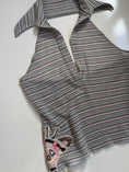 Load image into Gallery viewer, 00's Miss Sixty mesh beaded butterfly glitter stripe halter  • Size M
