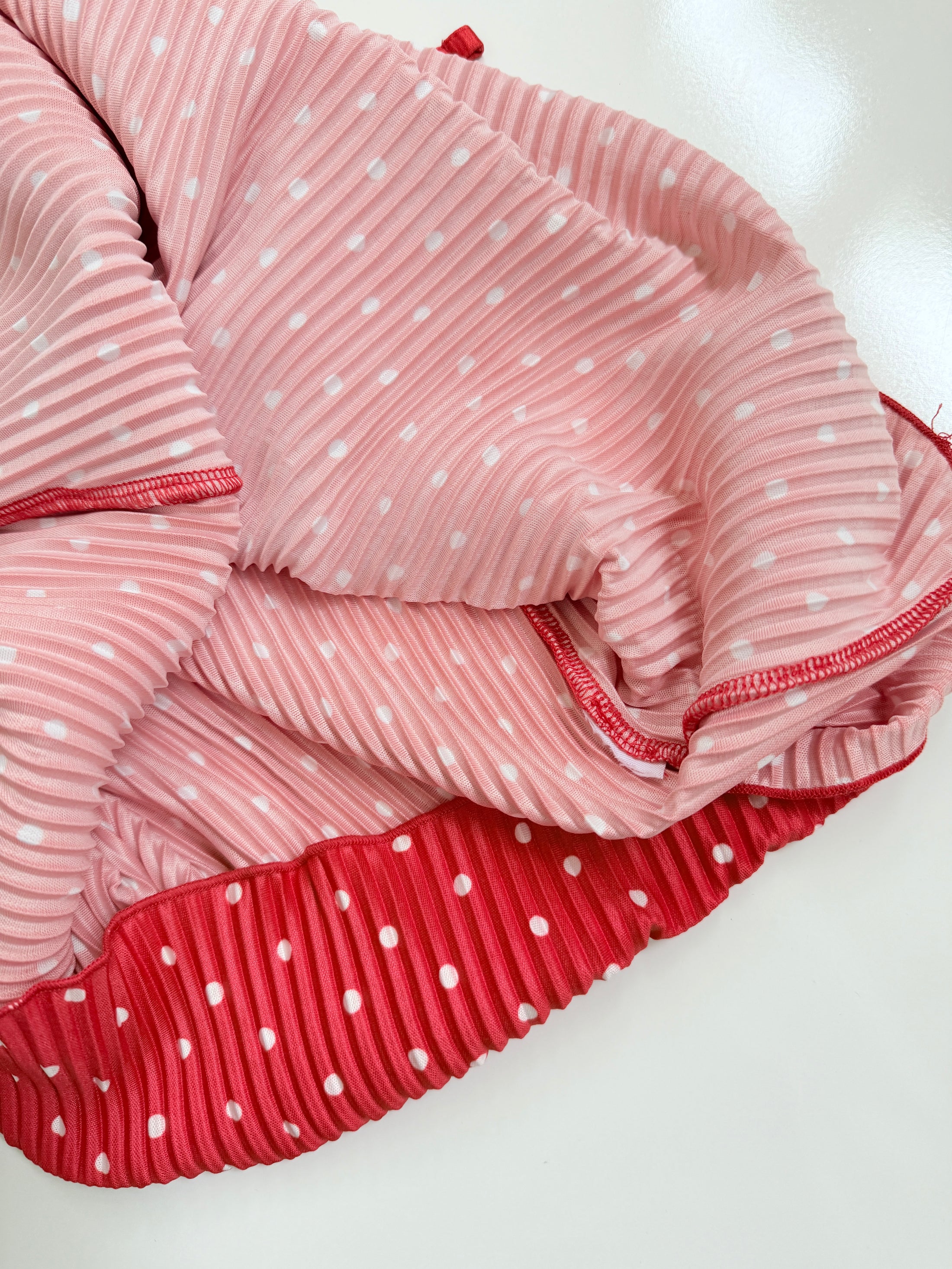 00's Polka pleat cami w tie straps • Size M