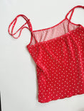 Load image into Gallery viewer, 00's Polka pleat cami w tie straps • Size M
