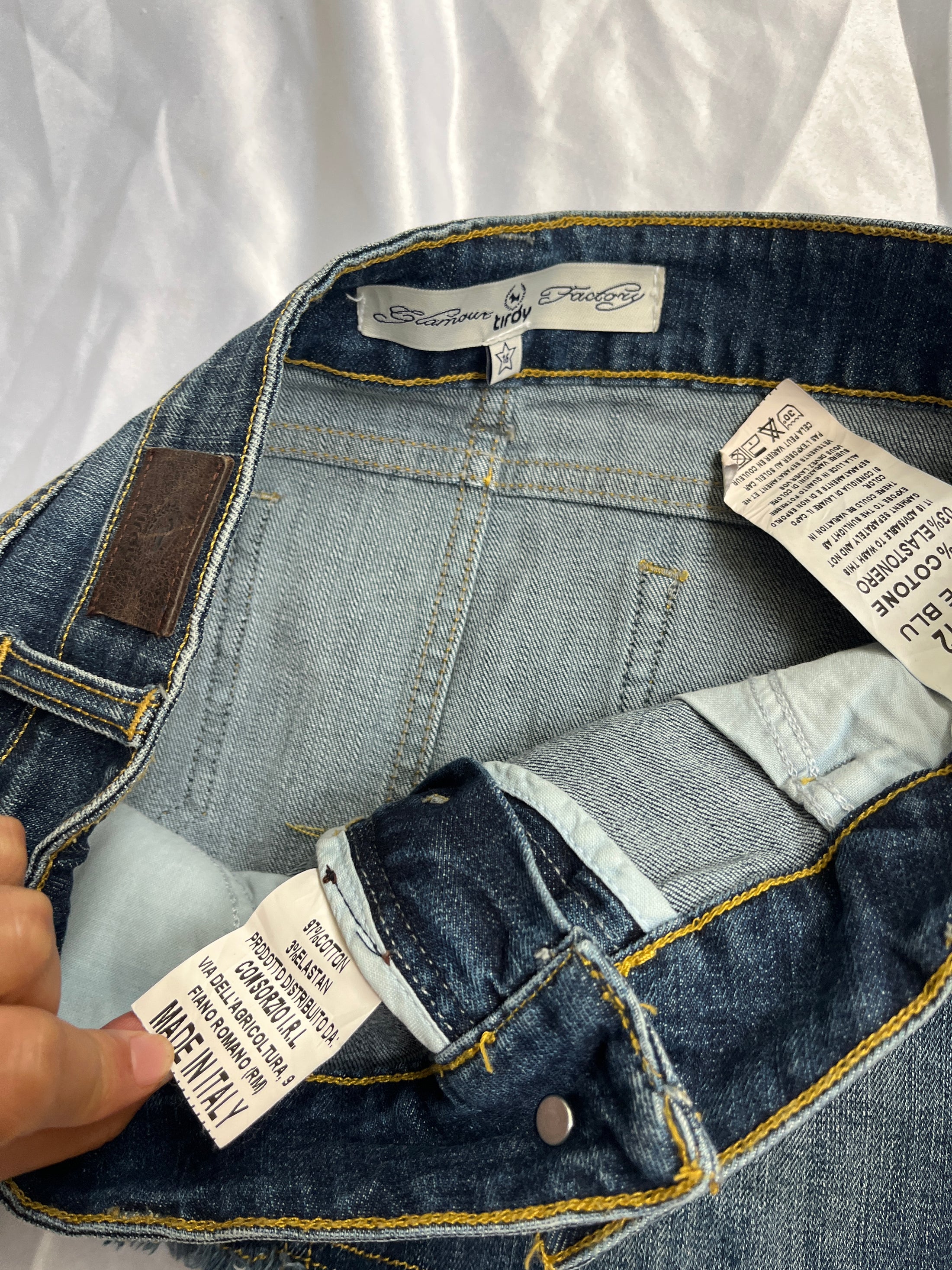 00's Italian denim micro mini w union jack print