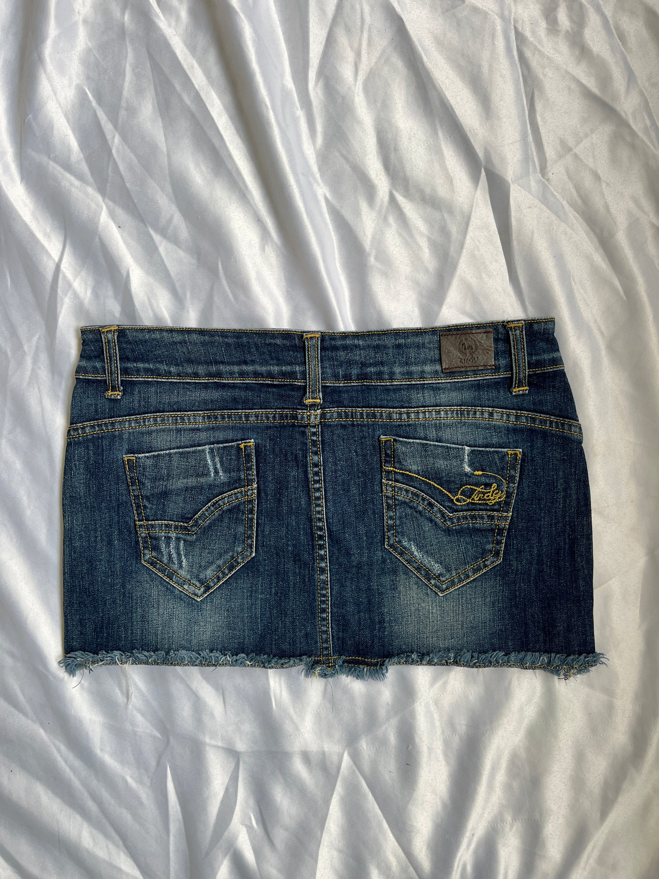 00's Italian denim micro mini w union jack print