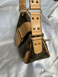 Load image into Gallery viewer, 00's Guess Faux leather monogram studded buckle bag
