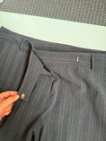 Load image into Gallery viewer, 00's Charcoal low-rise officecore pants w pink pinstripes • Size 16
