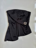 Load image into Gallery viewer, 00's Ciolla satin asym metal clasp top • Size 12
