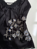 Load image into Gallery viewer, 00's Satin embroidered sequin cami w lace trim • Size 12
