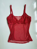 Load image into Gallery viewer, 00’s Red mesh/lace cami • Size XL
