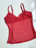 Load image into Gallery viewer, 00’s Red mesh/lace cami • Size XL
