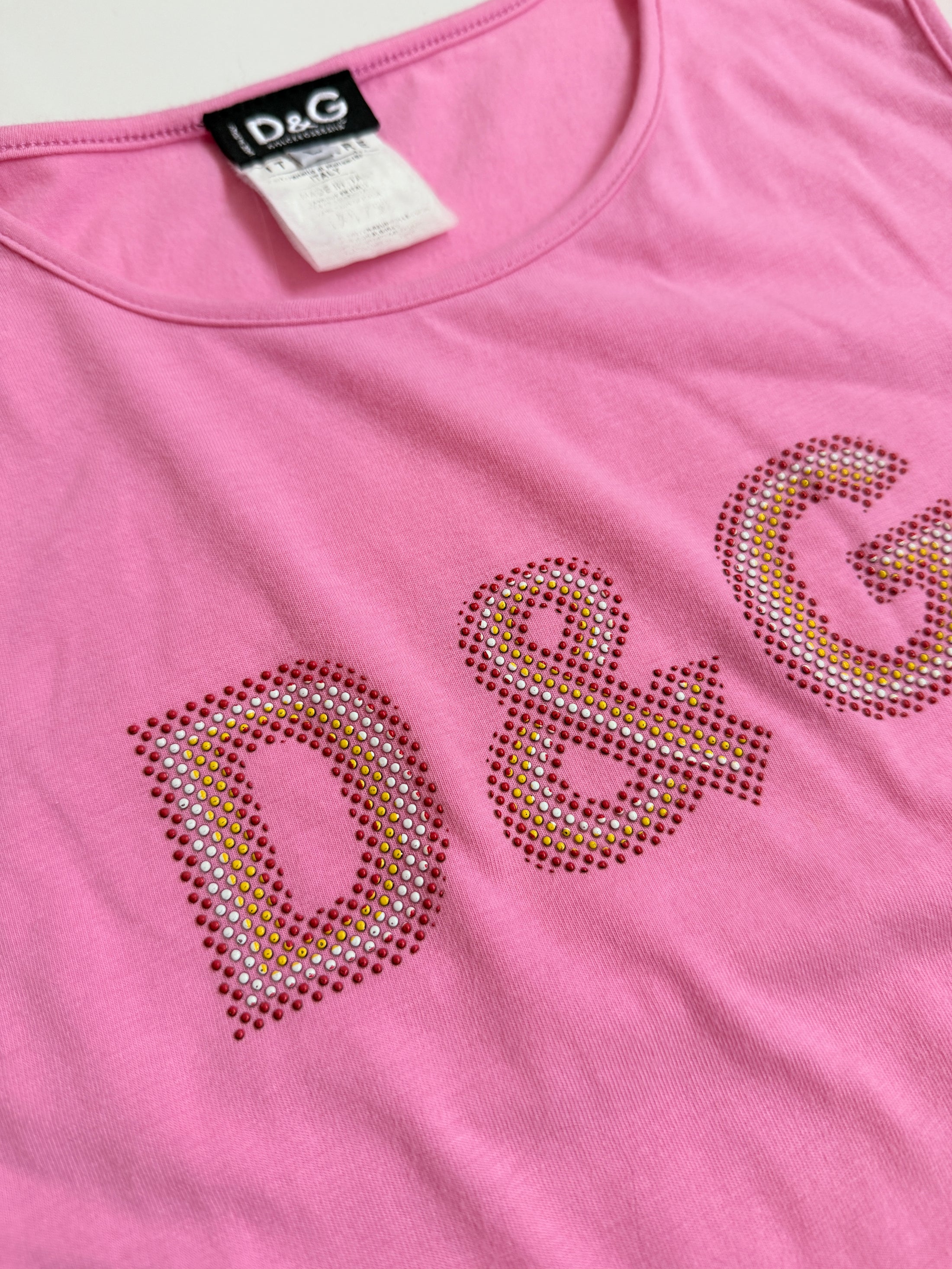 00's D&G pink tank w motif logo • Size M