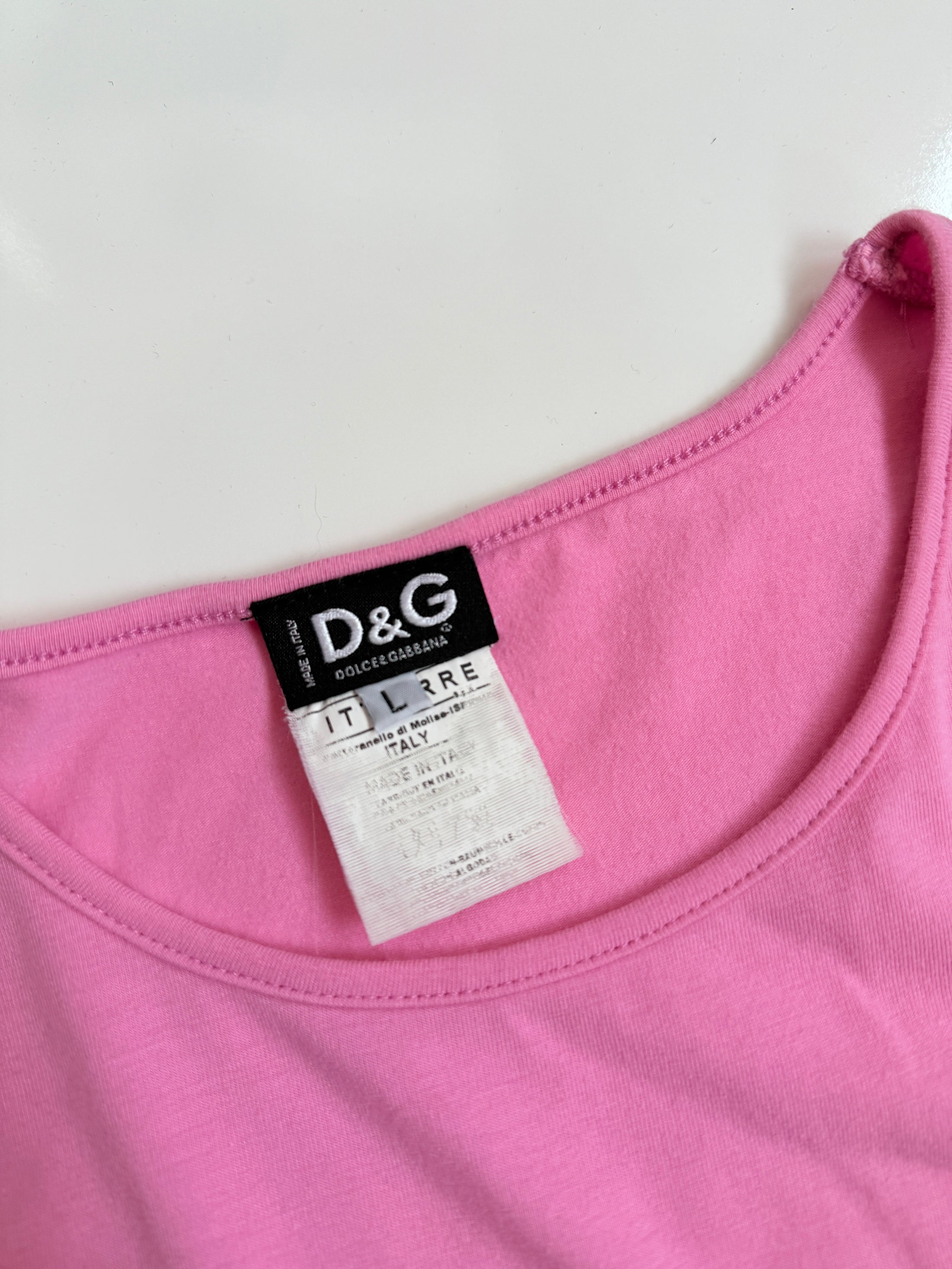 00's D&G pink tank w motif logo • Size M