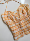 Load image into Gallery viewer, 00's Zara plaid cotton ruched tie halter • Size M
