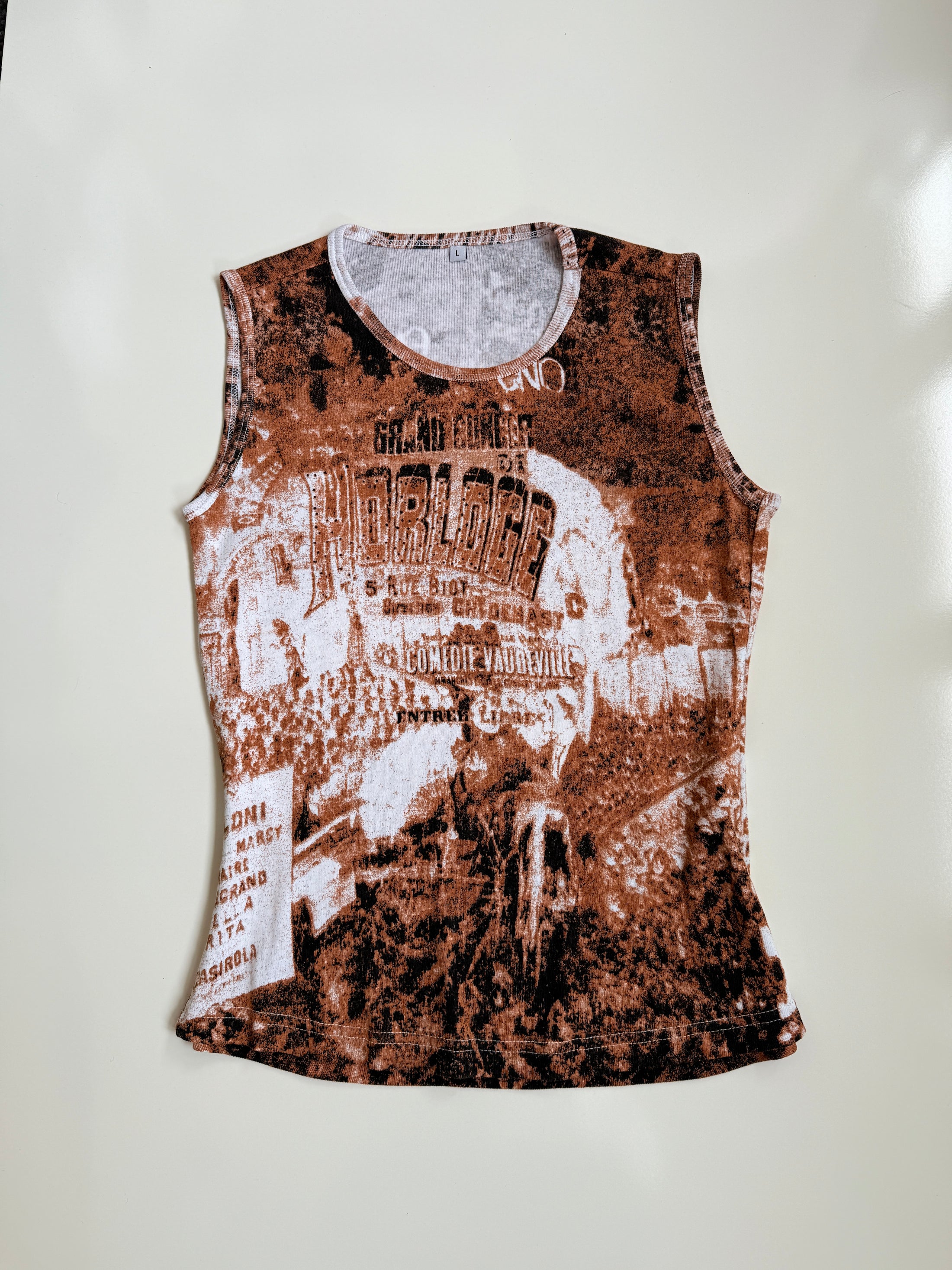 00's Rustic Graphic print tank • Size L