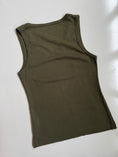 Load image into Gallery viewer, 00's Tally Weijl khaki tank w baby pink studded print • Size S
