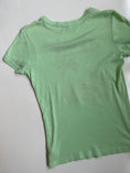 Load image into Gallery viewer, 00's Juicy Couture pale green baby tee w glitter print • Size M
