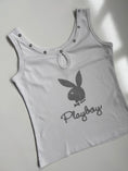 Load image into Gallery viewer, 00's Playboy cotton tank w grommet detail • Size S
