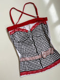 Load image into Gallery viewer, 00's Volcano plaid corset print cami • Size S
