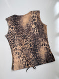 Load image into Gallery viewer, 00's Leopard faux leather lace up tank • Size M
