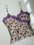 Load image into Gallery viewer, 00's Italian Bennetton sheer cami w lace trim • Size XS
