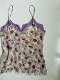 Load image into Gallery viewer, 00's Italian Bennetton sheer cami w lace trim • Size XS
