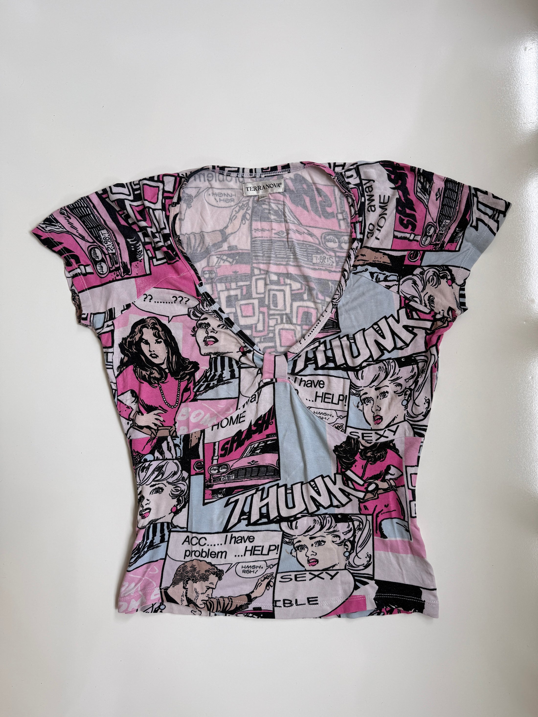 00's Terranova comic print top  • Size M/L