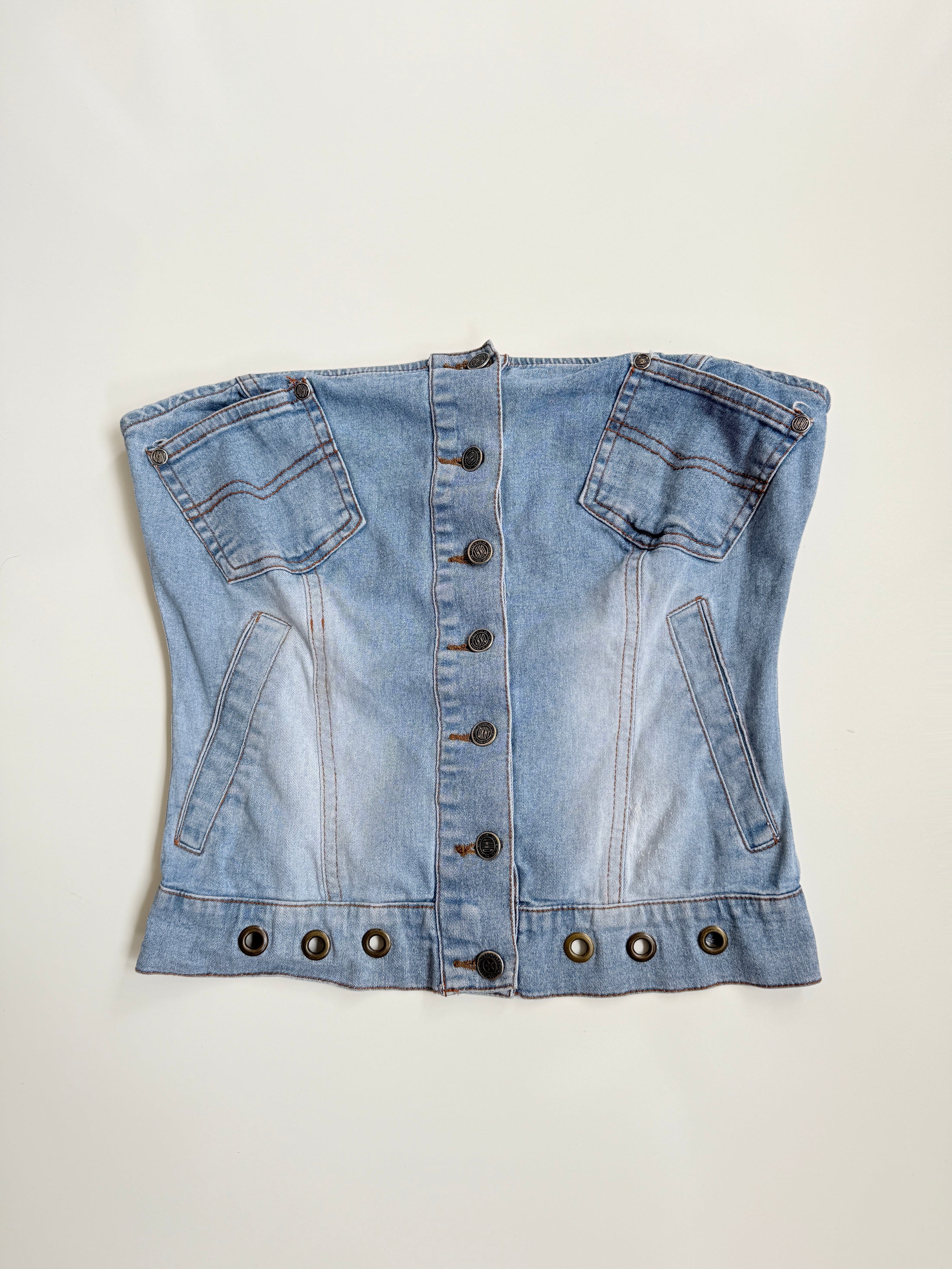 00's DKNY denim corset top • Size S