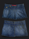 Load image into Gallery viewer, 00's Favori jeans denim pleat mini • Size 6
