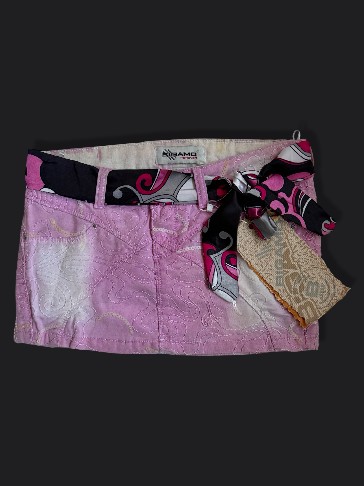 Deadstock 00's Bigamo sequin micro mini *Pink