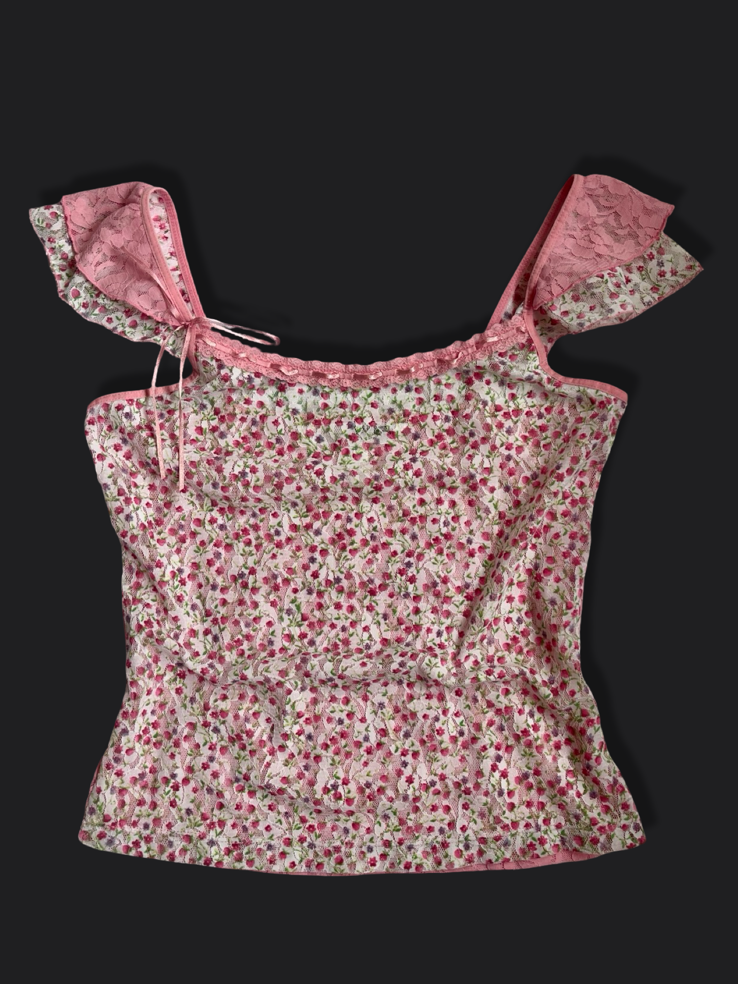 00's Dainty lace floral top