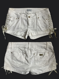 Load image into Gallery viewer, 00's White lace up denim micro shorts
