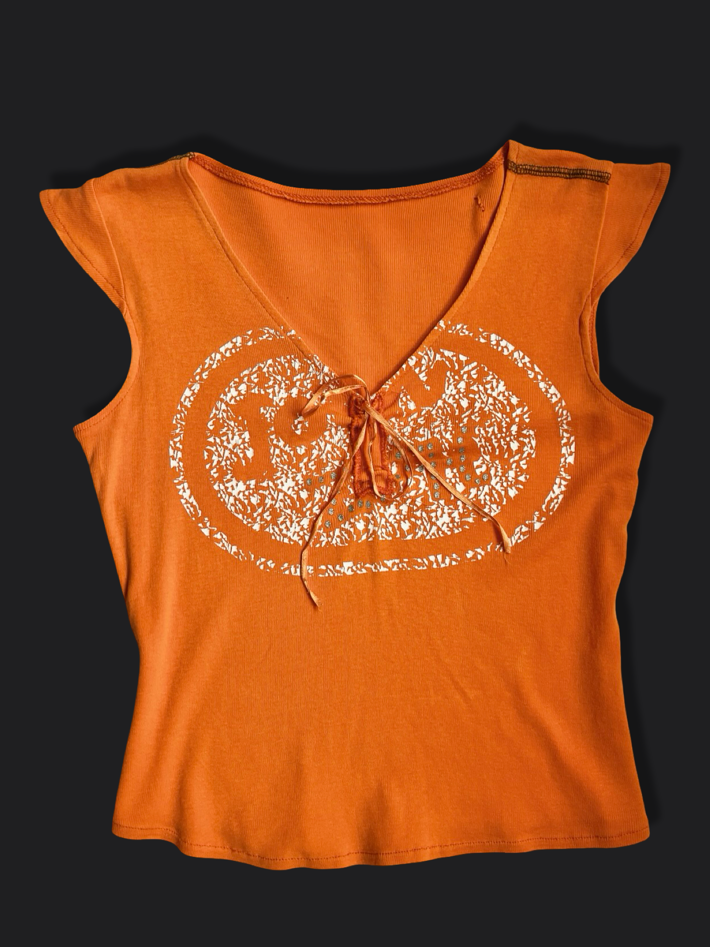 00's Printed ribbon tie baby tee