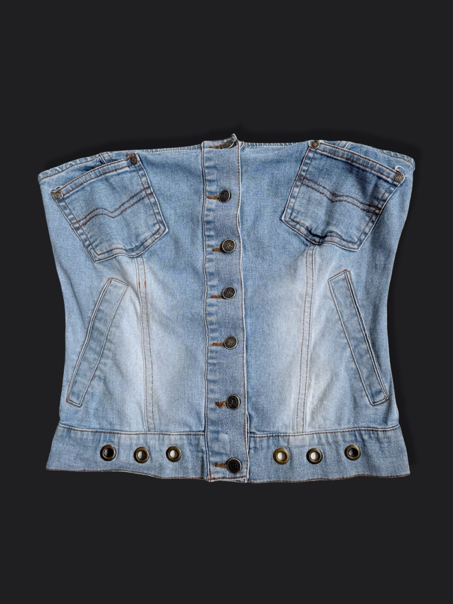 00's DKNY denim corset top • Size S