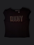Load image into Gallery viewer, 00's DKNY Glitter print slinky baby tee
