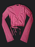Load image into Gallery viewer, 00's DKNY Ballet knit wrap top w bell sleeves
