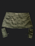 Load image into Gallery viewer, 00's Khaki satin micro mini w attached cargo pockets • Size 8
