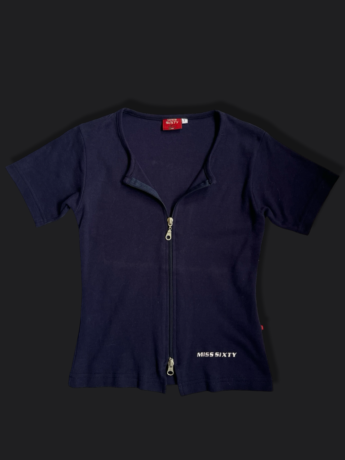 00's Miss Sixty Double zipper baby tee